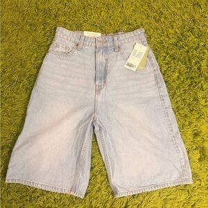 H&M Light Blue High Waist Denim Shorts